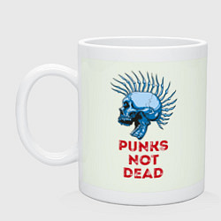 Кружка керамическая Punks not dead, цвет: фосфор