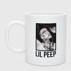 Кружка керамическая Lil Peep: Black Style, цвет: белый