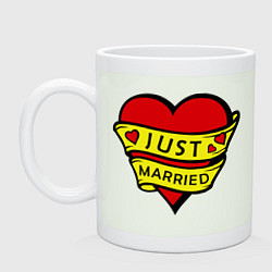 Кружка керамическая Just married (винтаж), цвет: фосфор
