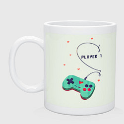 Кружка керамическая Perfect Team: Player 2, цвет: фосфор