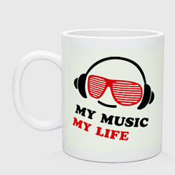 Кружка керамическая My music my life, цвет: фосфор