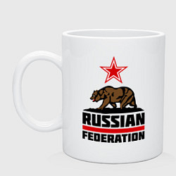 Кружка керамическая Russian Federation, цвет: белый