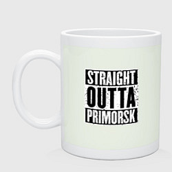 Кружка керамическая Straight Outta Primorsk, цвет: фосфор