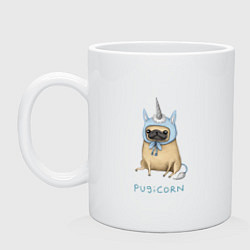 Кружка керамическая Pugicorn, цвет: белый