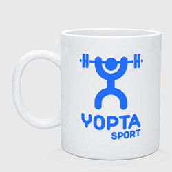 Кружка керамическая Yopta Sport, цвет: белый