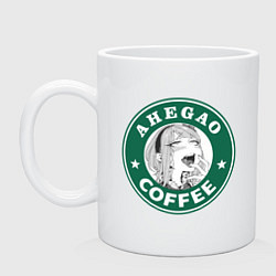 Кружка керамическая Ahegao Coffee, цвет: белый