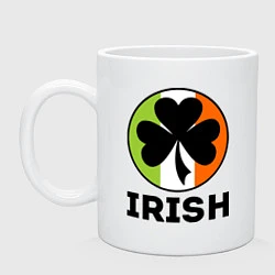 Кружка керамическая Irish - цвет флага, цвет: белый