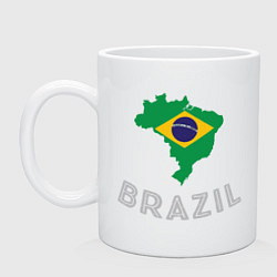 Кружка керамическая Brazil Country, цвет: белый