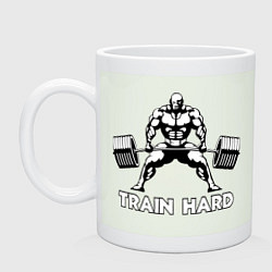 Кружка керамическая Train hard тренируйся усердно, цвет: фосфор