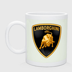 Кружка керамическая Lamborghini logo, цвет: фосфор