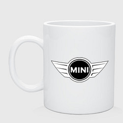 Кружка керамическая MINI logo, цвет: белый