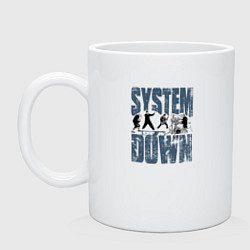 Кружка керамическая System of a Down большое лого, цвет: белый