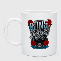Кружка керамическая Guns n Roses: illustration, цвет: белый