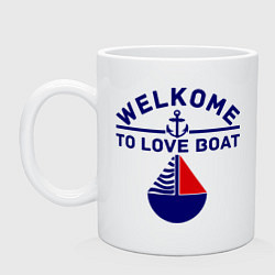 Кружка керамическая Welcome to love boat, цвет: белый