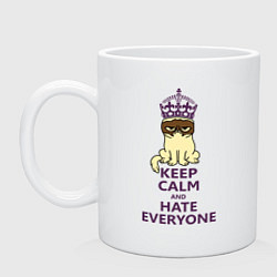 Кружка керамическая Keep Calm & Hate Everyone, цвет: белый