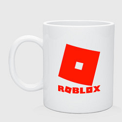 Кружка керамическая Roblox Logo, цвет: белый