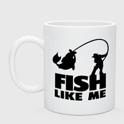 Кружка керамическая Fish like me, цвет: белый