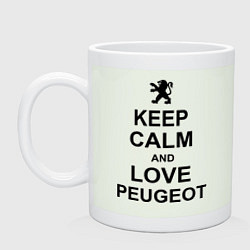 Кружка керамическая Keep Calm & Love Peugeot, цвет: фосфор