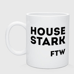 Кружка керамическая House Stark FTW, цвет: белый