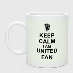 Кружка керамическая Keep Calm & United fan, цвет: фосфор