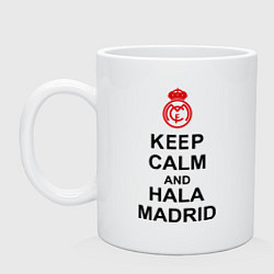 Кружка керамическая Keep Calm & Hala Madrid, цвет: белый