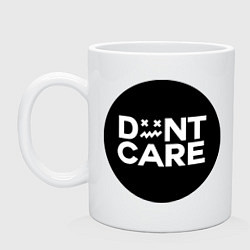 Кружка керамическая Dont Care, цвет: белый