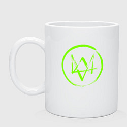Кружка керамическая Watch Dogs: Green Logo, цвет: белый