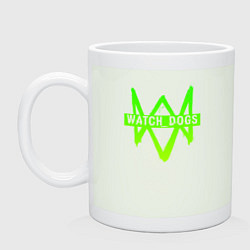 Кружка керамическая Watch Dogs: Green Logo, цвет: фосфор