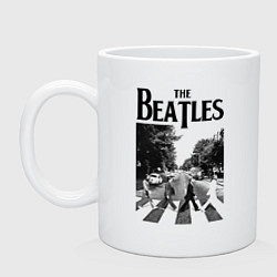 Кружка керамическая The Beatles: Mono Abbey Road, цвет: белый
