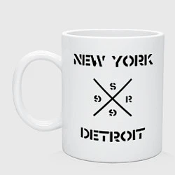 Кружка керамическая NY Detroit, цвет: белый