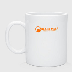 Кружка керамическая Black Mesa: Research Facility, цвет: белый