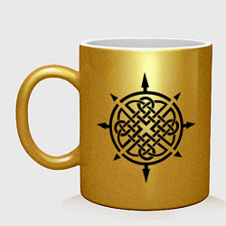 Кружка керамическая Кельтский узор цвета золотой — фото 1