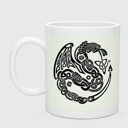 Кружка керамическая Кельтский дракон, цвет: фосфор