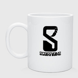 Кружка керамическая Scorpions logo, цвет: белый