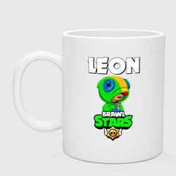 Кружка керамическая BRAWL STARS LEON, цвет: белый