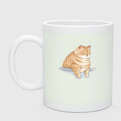 Кружка керамическая Толстый Кот, цвет: фосфор