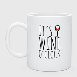 Кружка керамическая Wine O'clock, цвет: белый