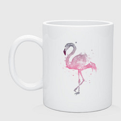 Кружка керамическая Flamingo, цвет: белый