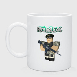 Кружка керамическая Roblox Defender, цвет: белый