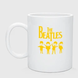 Кружка керамическая Beatles, цвет: белый