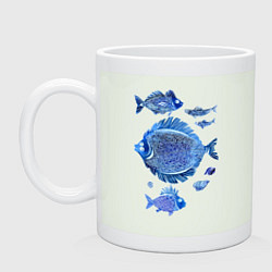 Кружка керамическая Рыбы Чёрного моря, цвет: фосфор