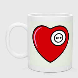 Кружка керамическая Сердце вилка и розетка жен, цвет: фосфор