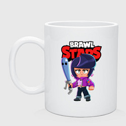 Кружка керамическая BRAWL STARS BIBI, цвет: белый