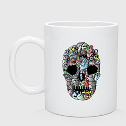 Кружка керамическая Tosh Cool skull, цвет: белый