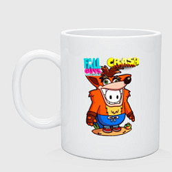 Кружка керамическая Fall Guys CRASH fox, цвет: белый