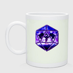 Кружка керамическая DnD, d20, Dragon, Дракон, ДнД, цвет: фосфор