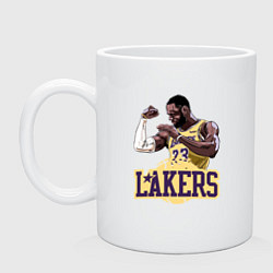 Кружка керамическая LeBron - Lakers, цвет: белый