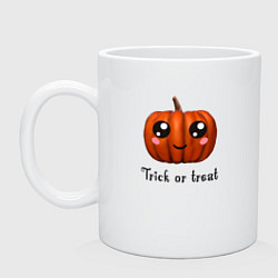 Кружка керамическая Halloween pumpkin, цвет: белый