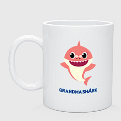 Кружка керамическая Baby Shark Grandma, цвет: белый