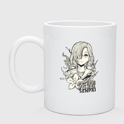 Кружка керамическая Beautiful Senpai, цвет: белый